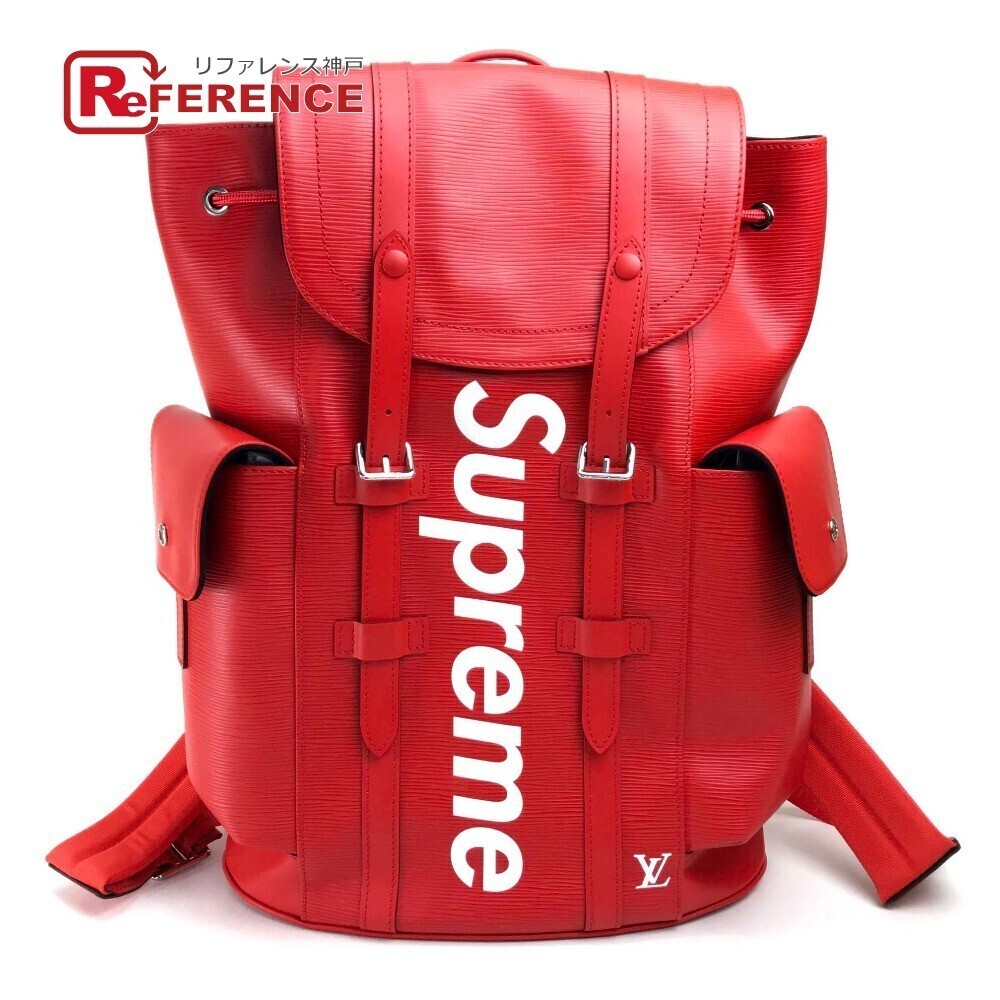 Louis Vuitton Supreme Epi Christopher Backpack Leather Red